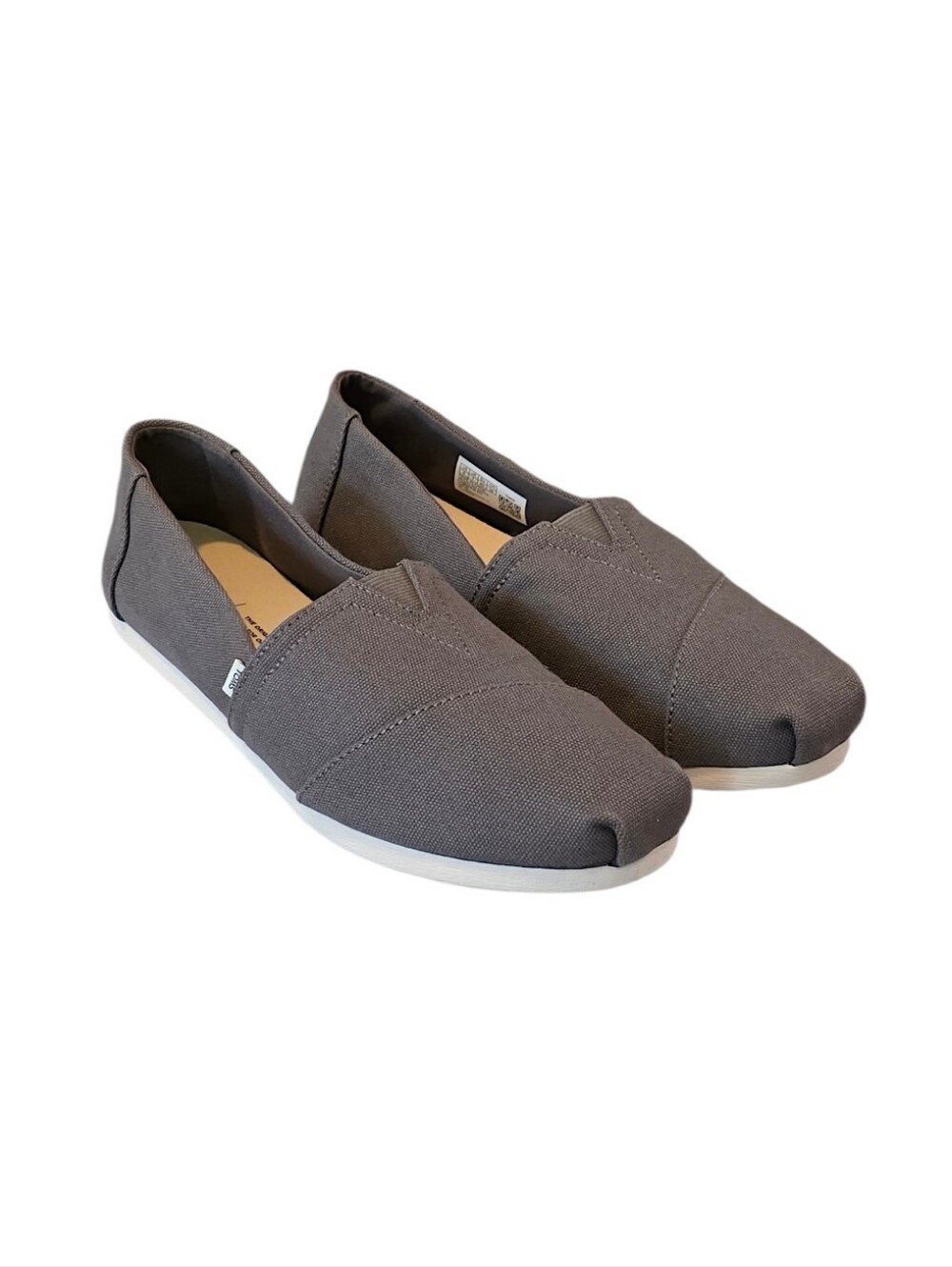 Toms Classic Alpargata Ash Gray Canvas Slip-On Shoe Size 9W